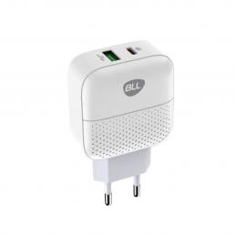SKI - สกี จำหน่ายสินค้าหลากหลาย และคุณภาพดี | BLL BLL2508 หัวชาร์จ 2 ช่อง USB + PD 18 W (Quick Charge 3A) (สีขาว)